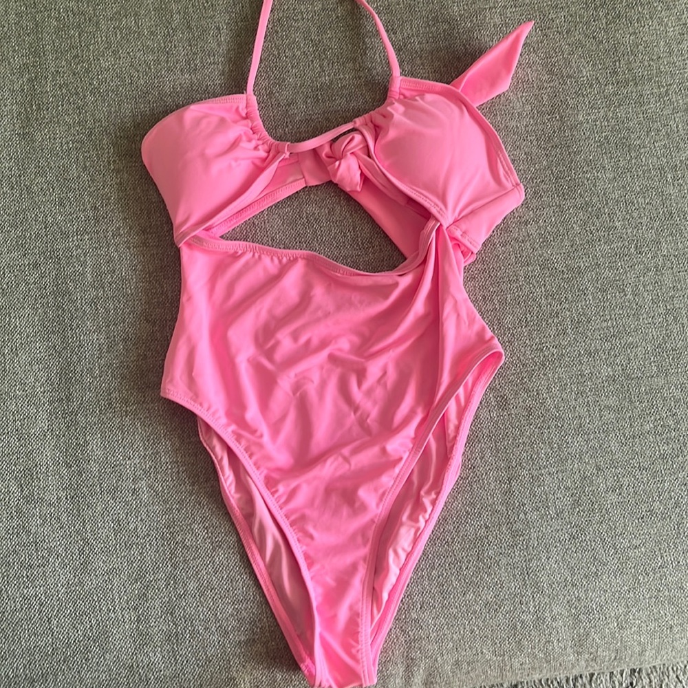 Pink one piece bikini
